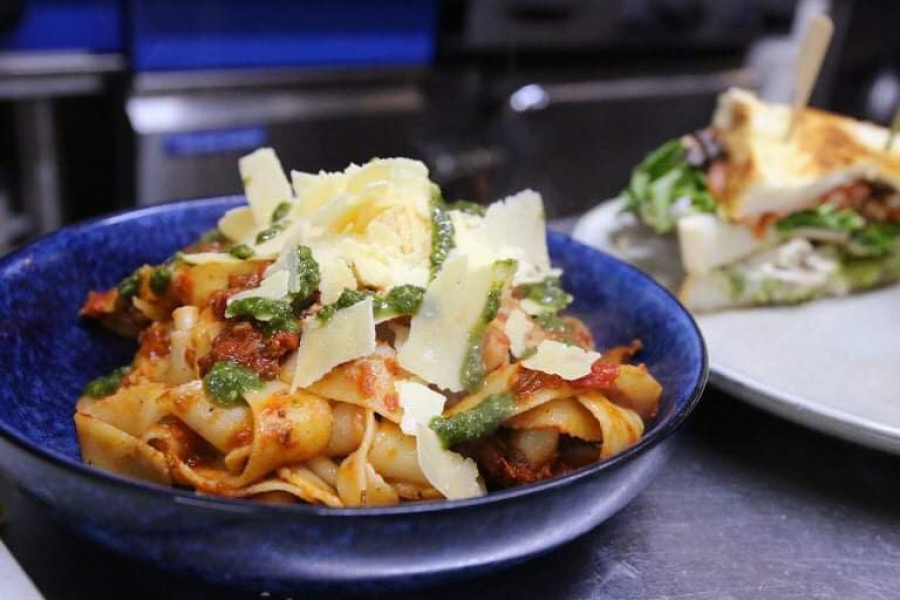 Locally-made pasta is the perfect addition to our Pappardelle Bolognaise!